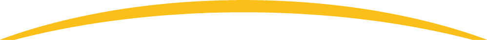 A simple, abstract yellow arc on a white background.